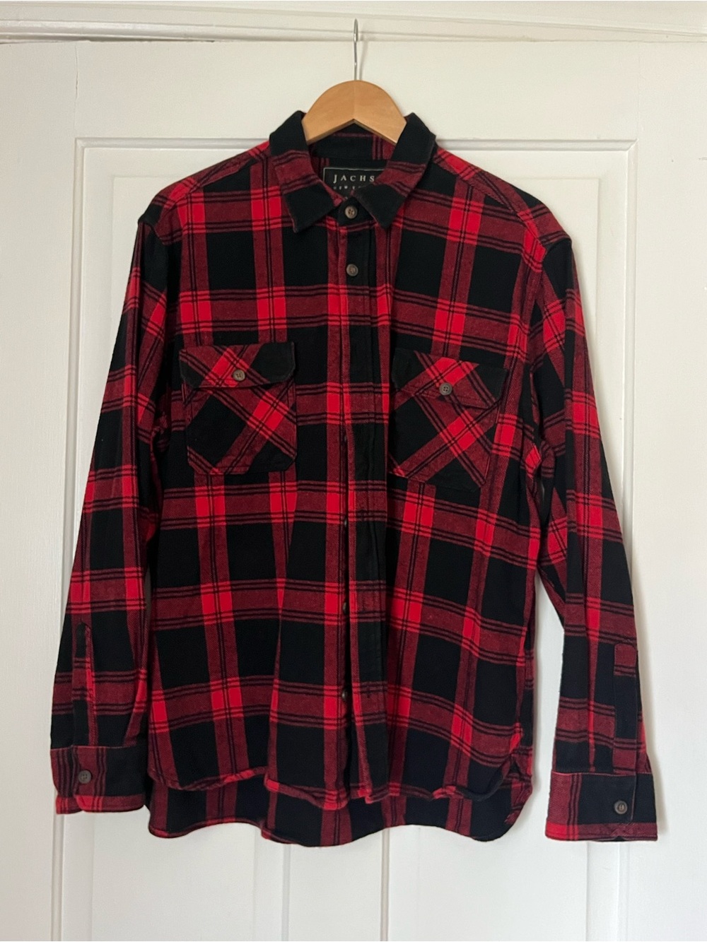 Jachs Red and Black Plaid Button-Up Flannel | XXL